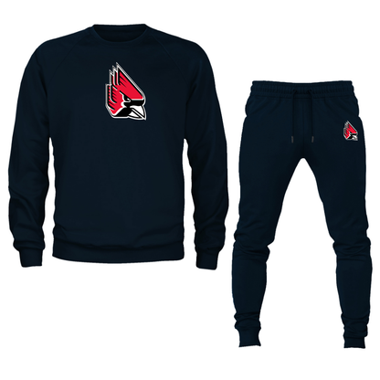 Men's   Ball State Cardinals Crewneck Sweatshirt Joggers Suit