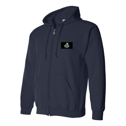 Men's Cartoon Pizza Logo Zipper Hoodie