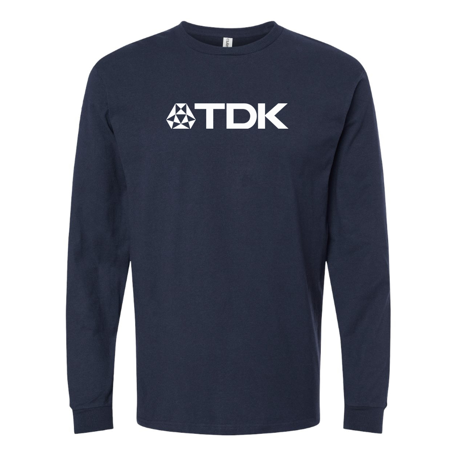 Men's  TDK Logo Cotton Long Sleeve T-Shirt
