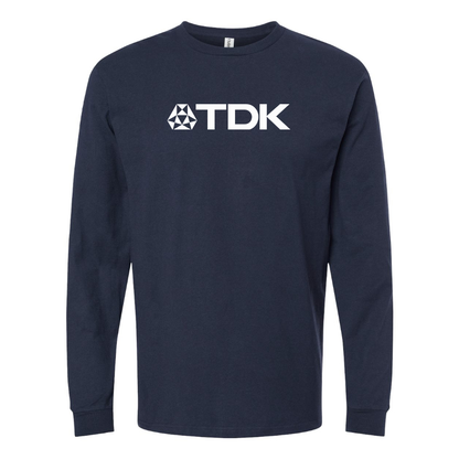 Men's  TDK Logo Cotton Long Sleeve T-Shirt