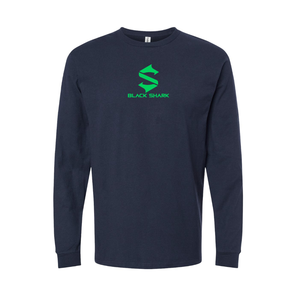 Youth Black Shark Logo Cotton Long Sleeve T-Shirt