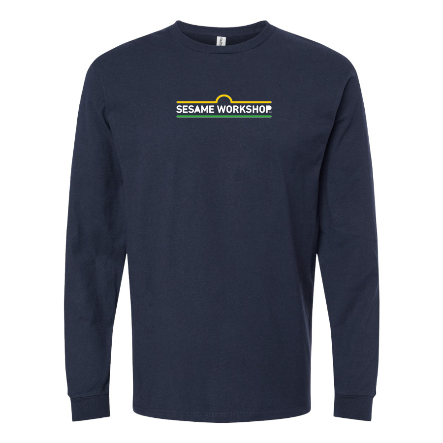 Men's Sesame Workshop Logo  Cotton Long Sleeve T-Shirt