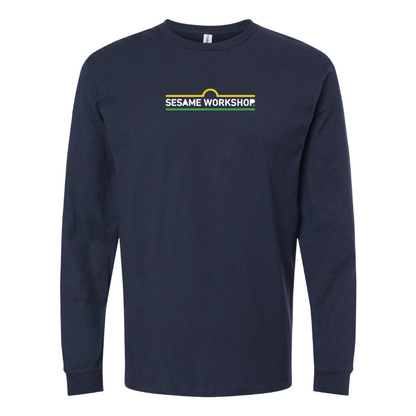 Men's Sesame Workshop Logo  Cotton Long Sleeve T-Shirt
