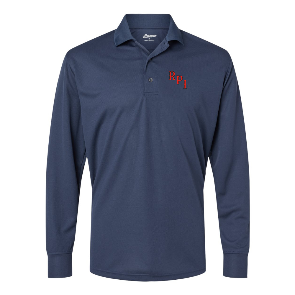 Men's RPI Engineers Logo Paragon Prescott Long Sleeve Polo