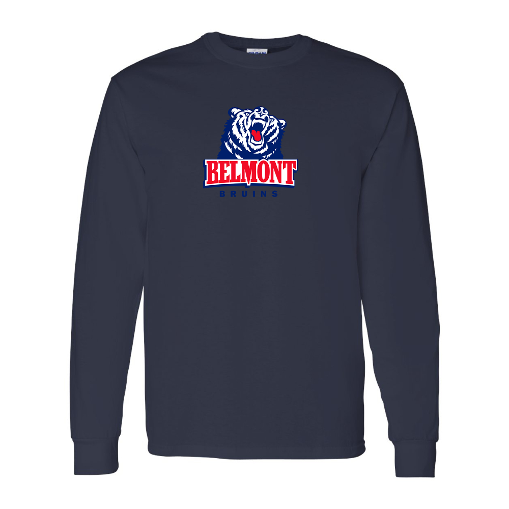 Men's Belmont Bruins  Gildan Heavy Cotton Long Sleeve T-Shirt