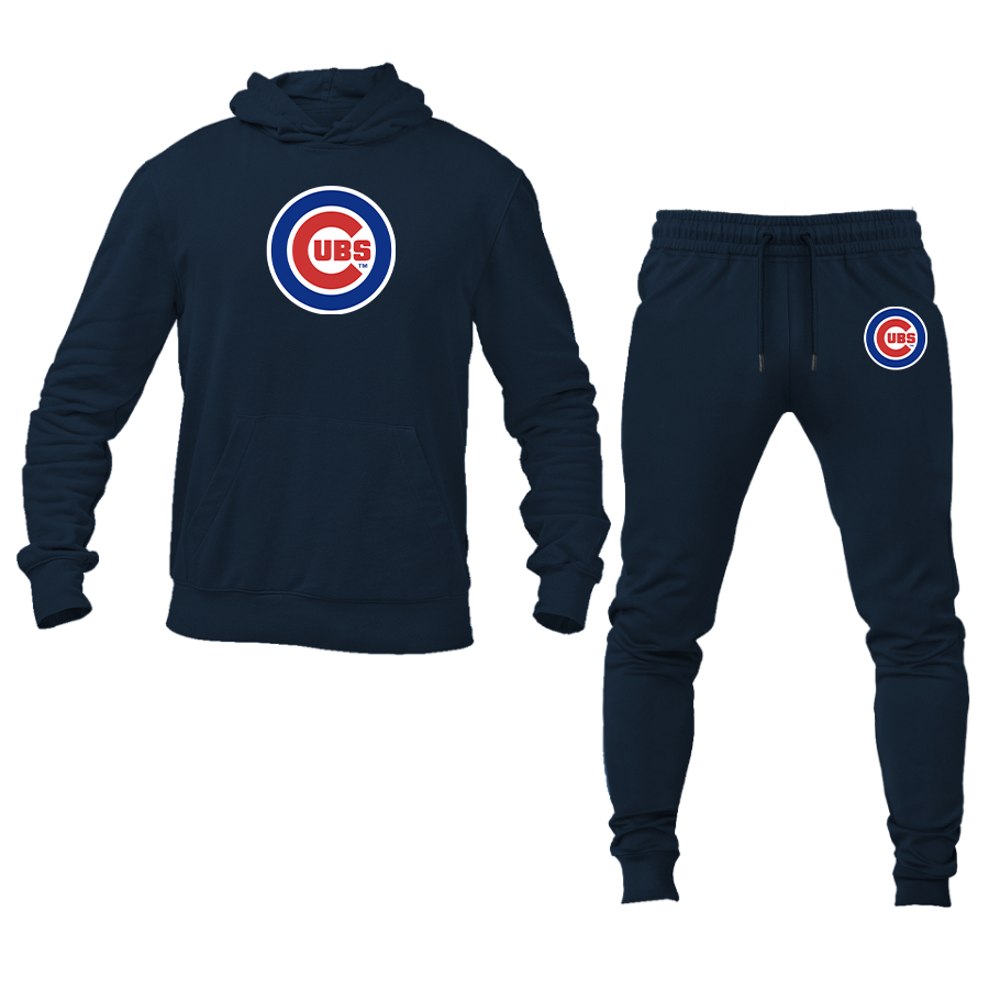 Men's Chicago Cubs Logo Hoodie Joggers Set