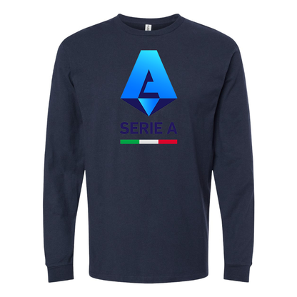 Men's Italian Serie A Logo Cotton Long Sleeve T-Shirt
