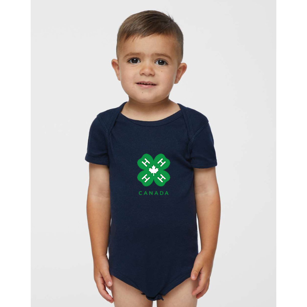 4H Canada Logo  Rabbit Skins Infant Baby Rib Bodysuit