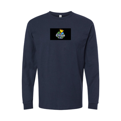 Men's Cartoon Pizza Logo Long Sleeve T-Shirt