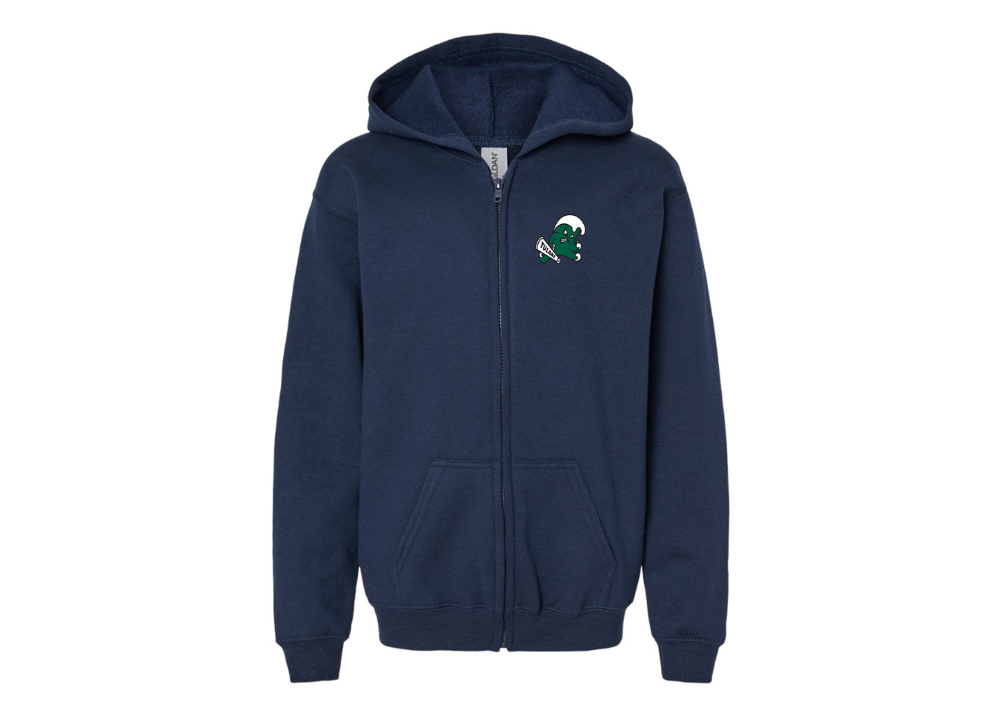 Gildan Heavy Blend Youth Tulane Green Wave Full Zip Hooded Sweatshirt