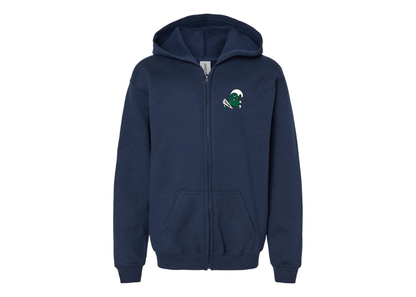 Gildan Heavy Blend Youth Tulane Green Wave Full Zip Hooded Sweatshirt