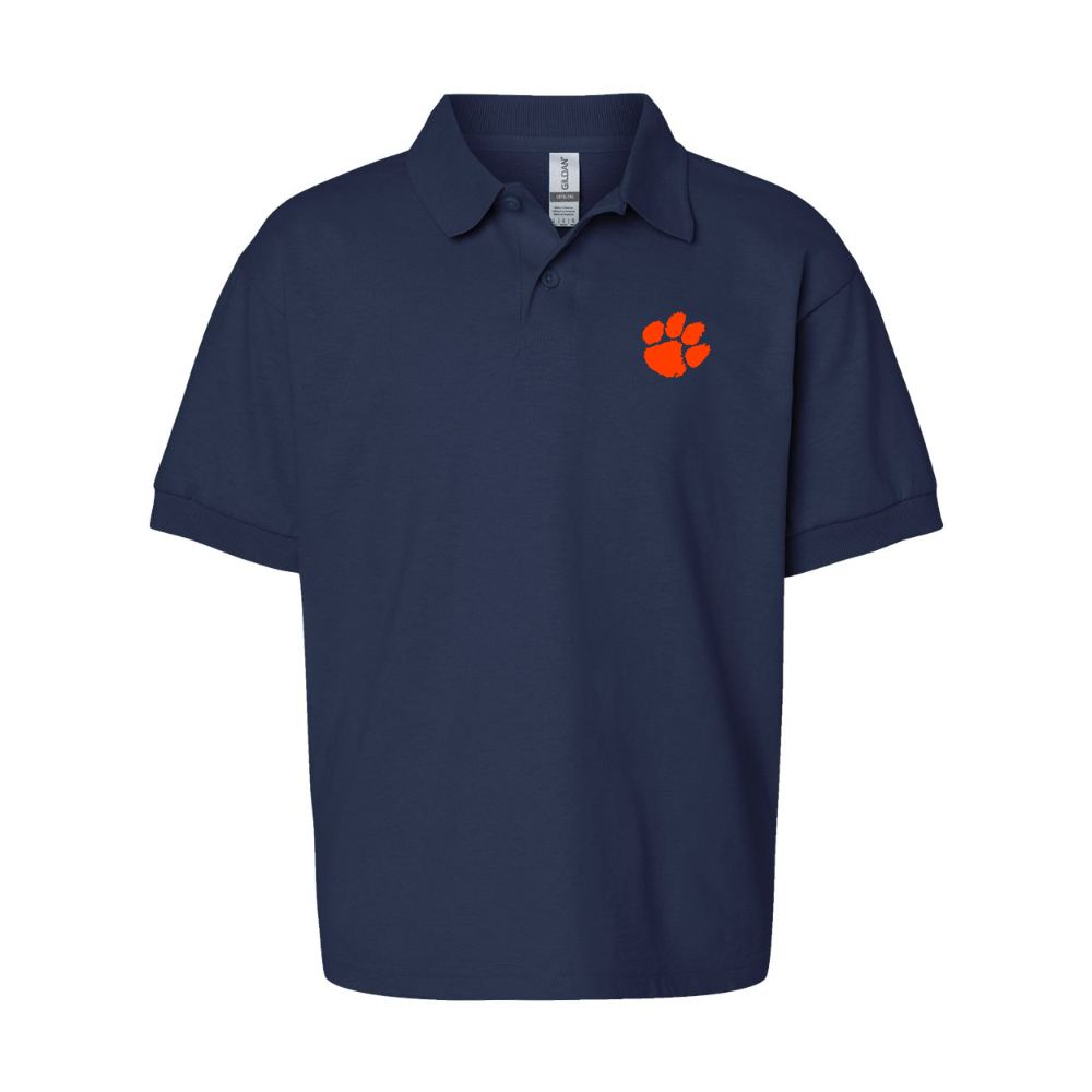 Youth Clemson Tigers Gildan Dry Blend Jersey Polo
