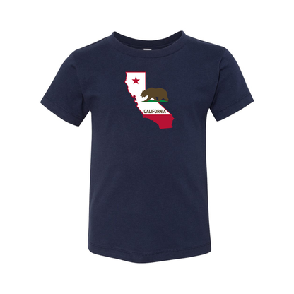 California Bear Map BELLA  CANVAS Toddler Jersey Tee
