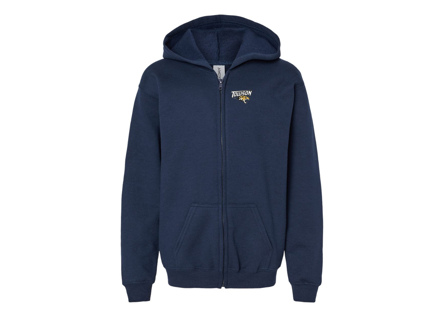 Gildan Heavy Blend Youth Towson Tigers Full Zip Hooded Sweatshirt