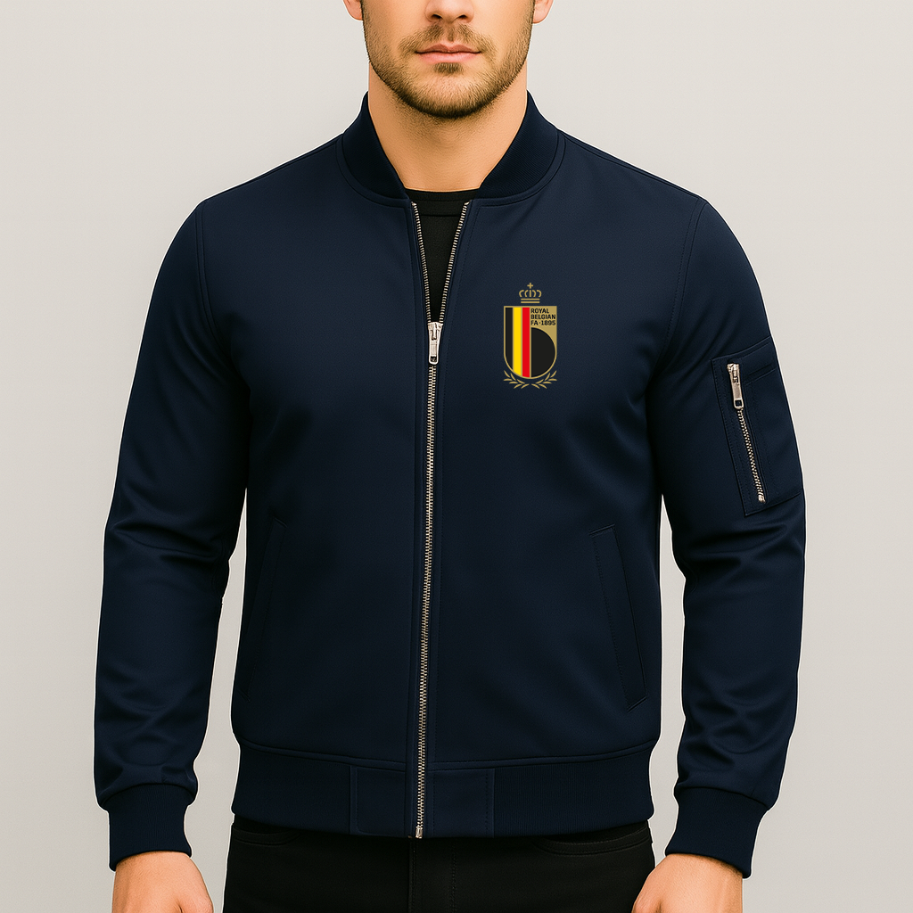 Men's Belgium National Soccer Team Lightweight Bomber Jacket - Navy
