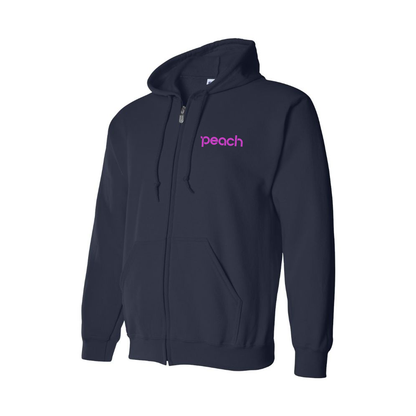 Men's Peach Aviation Logo Zipper Hoodie