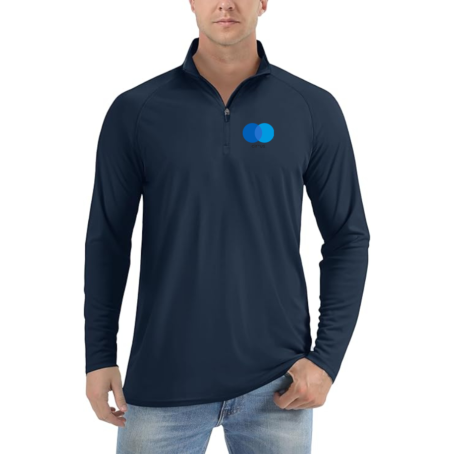 Men's Cirrus Logo Lightweight Quarter-Zip Athletic Shirt Long Sleeve Performance Wear