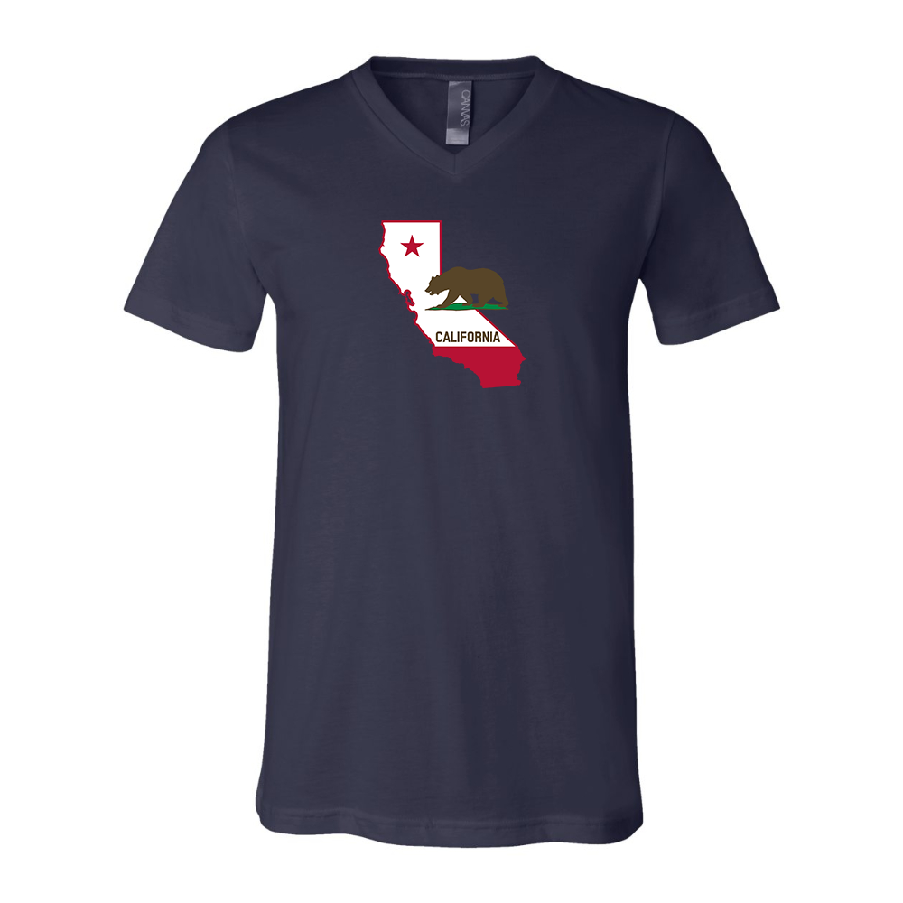 California Bear Map  BELLA  CANVAS - Jersey V-Neck T-Shirt