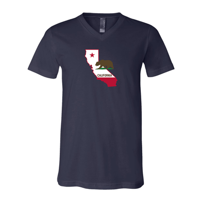California Bear Map  BELLA  CANVAS - Jersey V-Neck T-Shirt