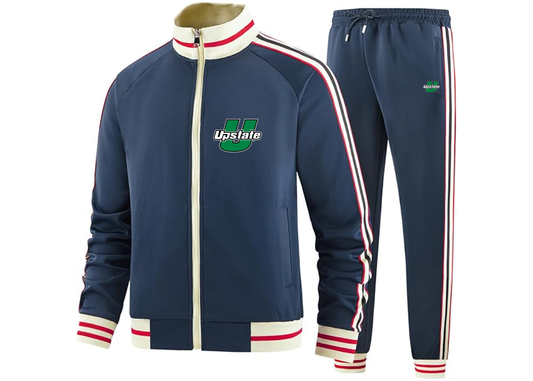Men's USC Upstate Spartans Tracksuit with Bold Striped Accents and Zippered Front Athletic Wear