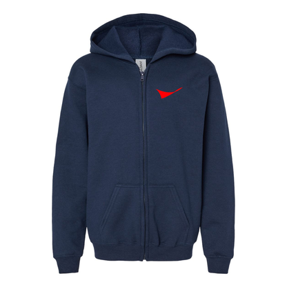 Youth Conoco Phillips Symbol Gildan Heavy Blend Full Zip Hooded Sweatshirt