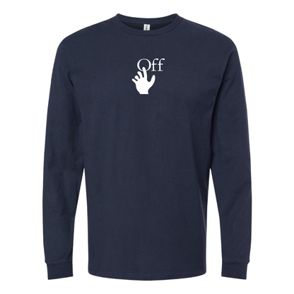 Men's  Off-White Hand Logo Cotton Long Sleeve T-Shirt