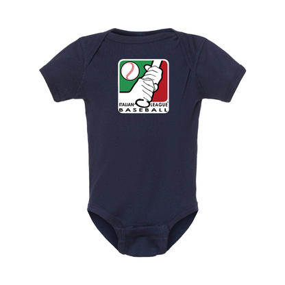 Italian Baseball League  Logo Baby Onesie Romper