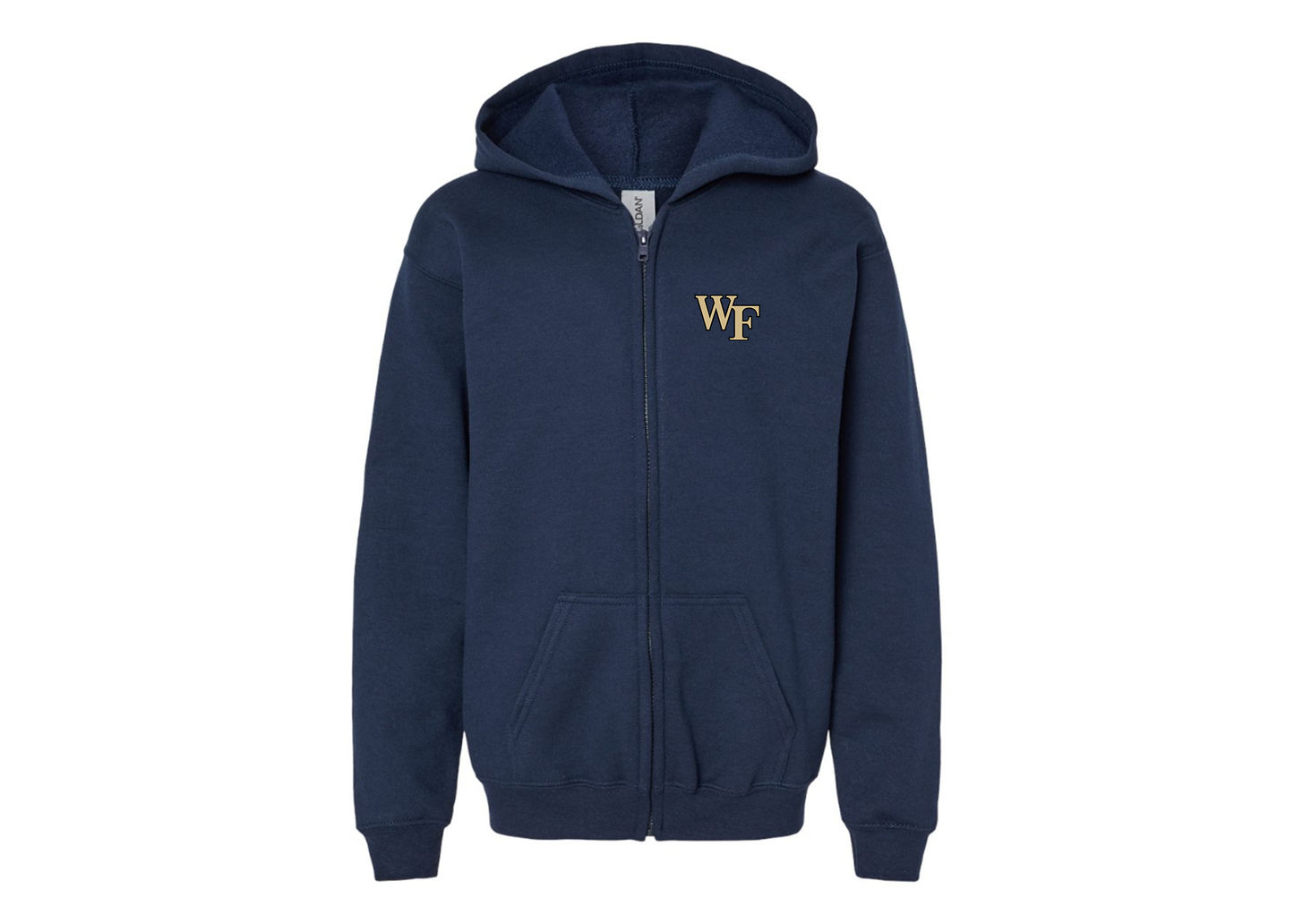 Gildan Heavy Blend Youth Wake Forest Demon Deacons Full Zip Hooded Sweatshirt
