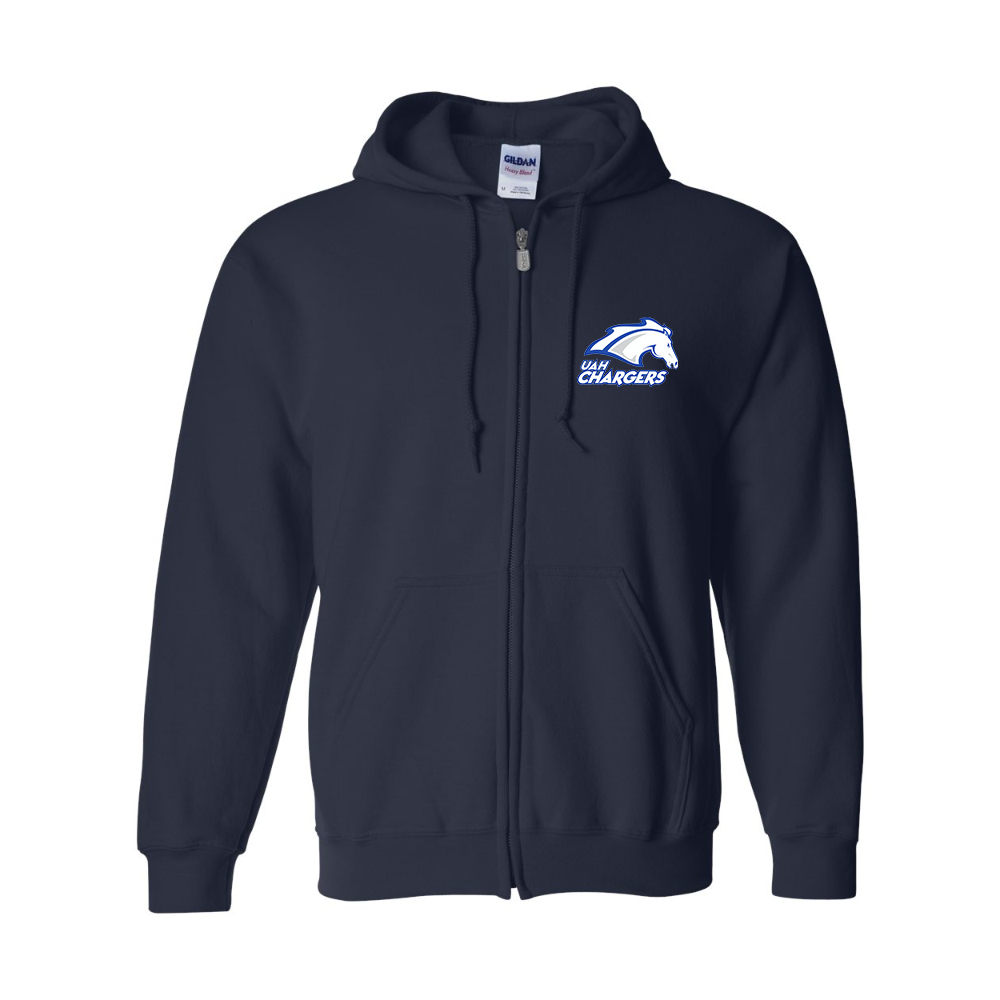 Men's Alabama Huntsville Chargers  Gildan  Heavy Blend Full Zip Hooded Sweatshirt
