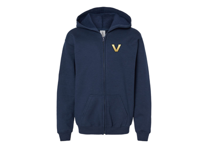 Gildan Heavy Blend Youth Vanderbilt Commodores Full Zip Hooded Sweatshirt
