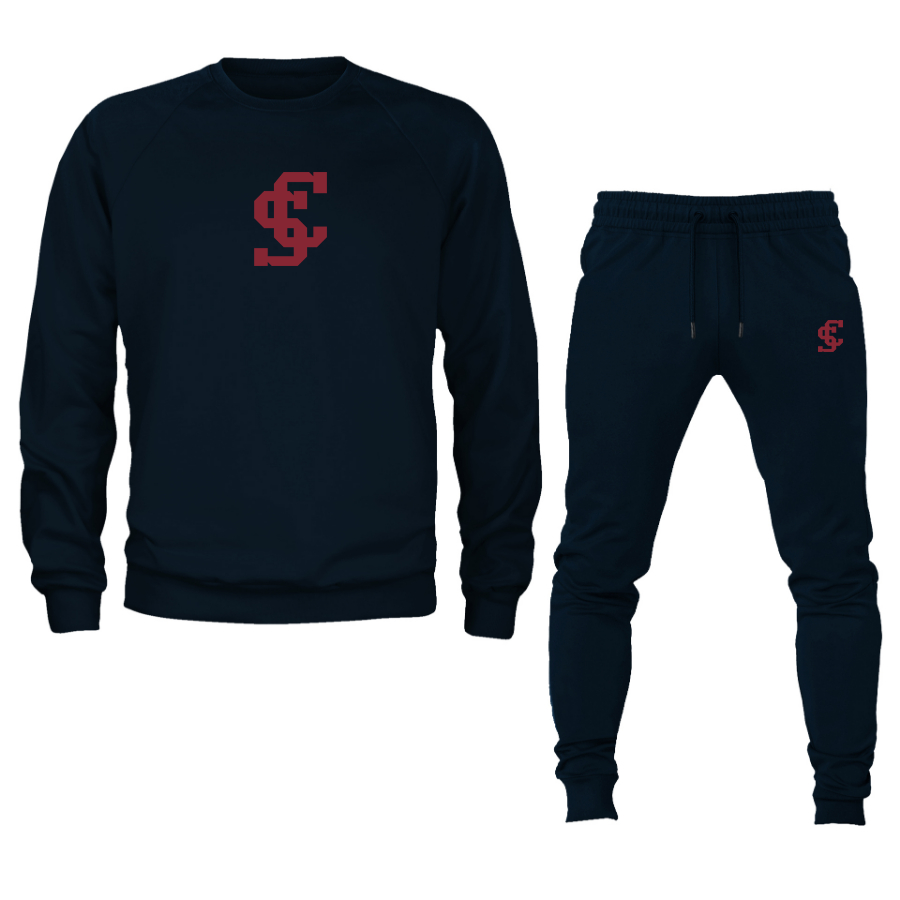 Men's Santa Clara Broncos Logo Crewneck Sweatshirt Joggers Suit