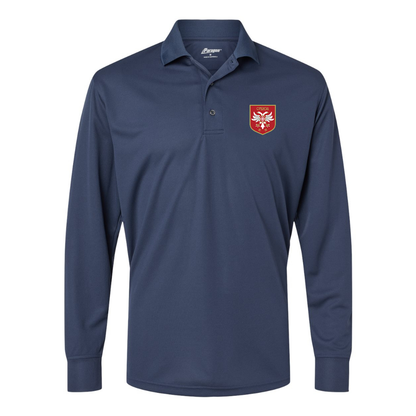 Men's Serbia National Football Soccer Team Logo Paragon Prescott Long Sleeve Polo