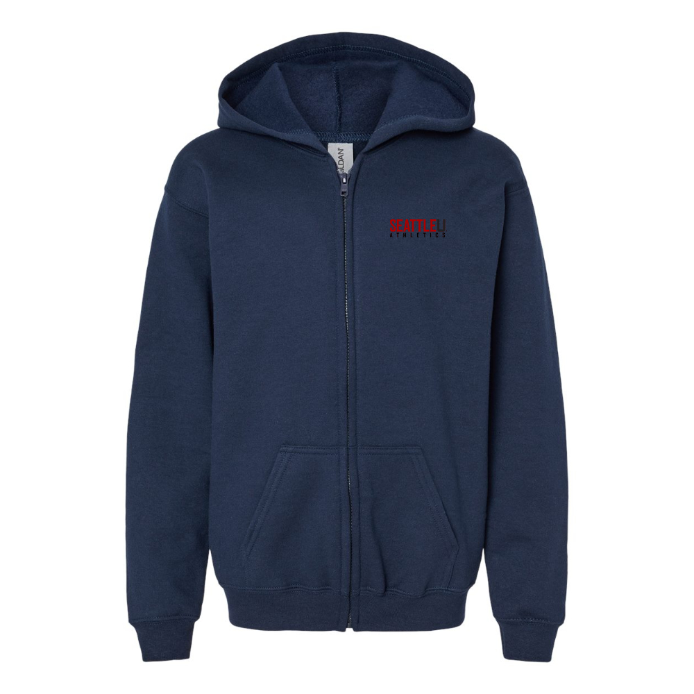 Gildan Heavy Blend Youth Seattle Redhawks Logo Full Zip Hooded Sweatshirt