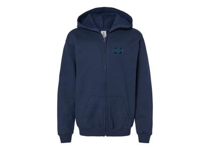 Gildan Heavy Blend Youth Utah State Aggies Full Zip Hooded Sweatshirt