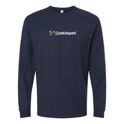 Men's Ciceksepeti Logo Cotton Long Sleeve T-Shirt