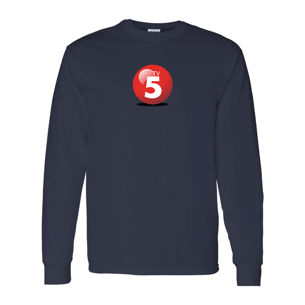 Men's ABC TV5 Logo Gildan Heavy Cotton Long Sleeve T-Shirt