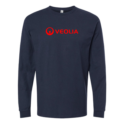 Men's Veolia Logo  Cotton Long Sleeve T-Shirt