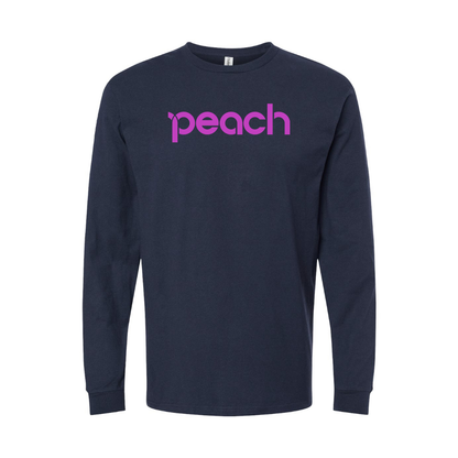 Men's Peach Aviation Logo Long Sleeve T-Shirt