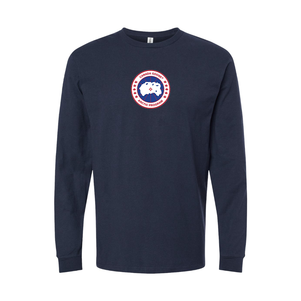 Youth Canada Goose Logo Cotton Long Sleeve T-Shirt