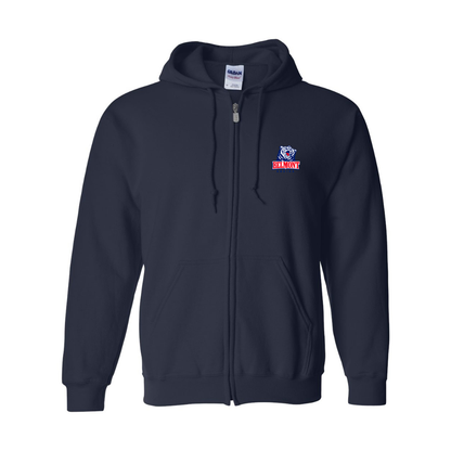 Men's  Belmont Bruins   Gildan  Heavy Blend Full Zip Hooded Sweatshirt