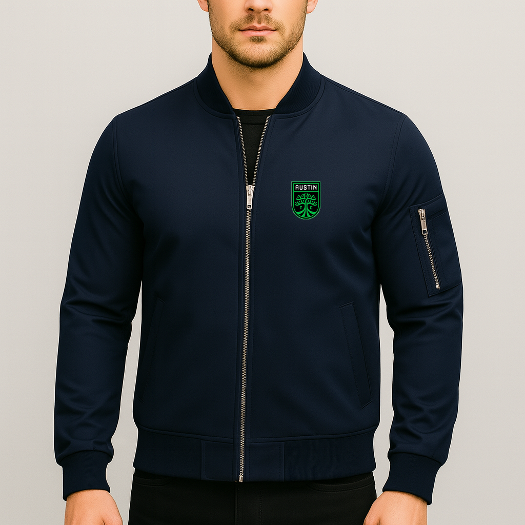 Men's Austin FC Lightweight Bomber Jacket - Navy