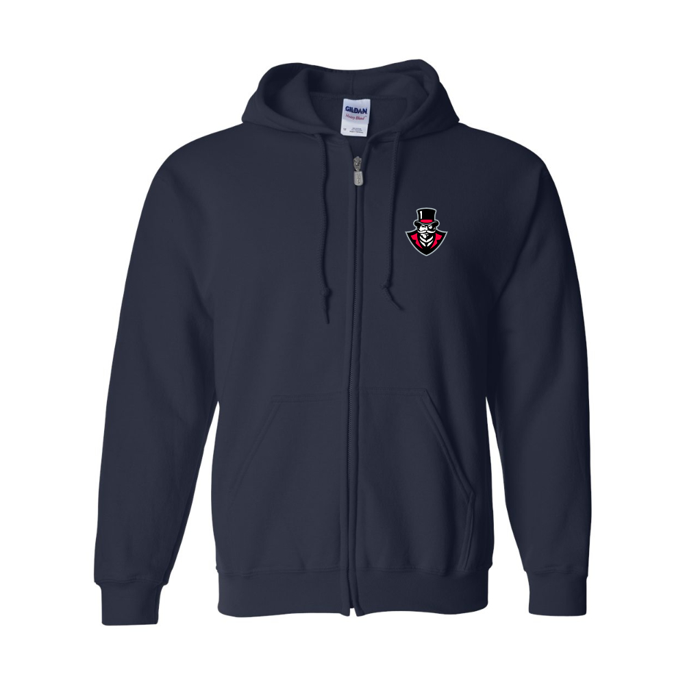 Men's   Austin Peay Governors  Gildan  Heavy Blend Full Zip Hooded Sweatshirt