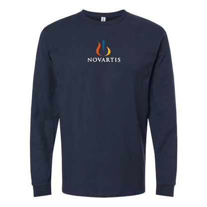 Men's  Novartis Logo  Cotton Long Sleeve T-Shirt