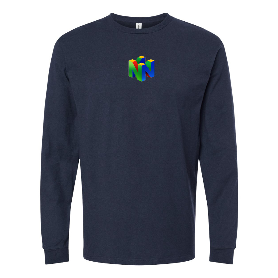 Men's   Nintendo N64   Logo Cotton Long Sleeve T-Shirt