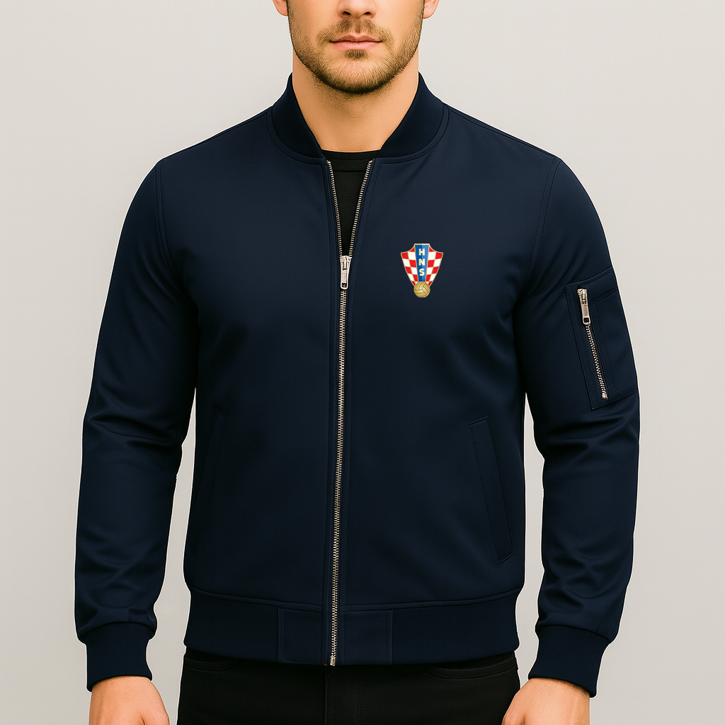 Men's Croatia National Soccer Team Lightweight Bomber Jacket - Navy