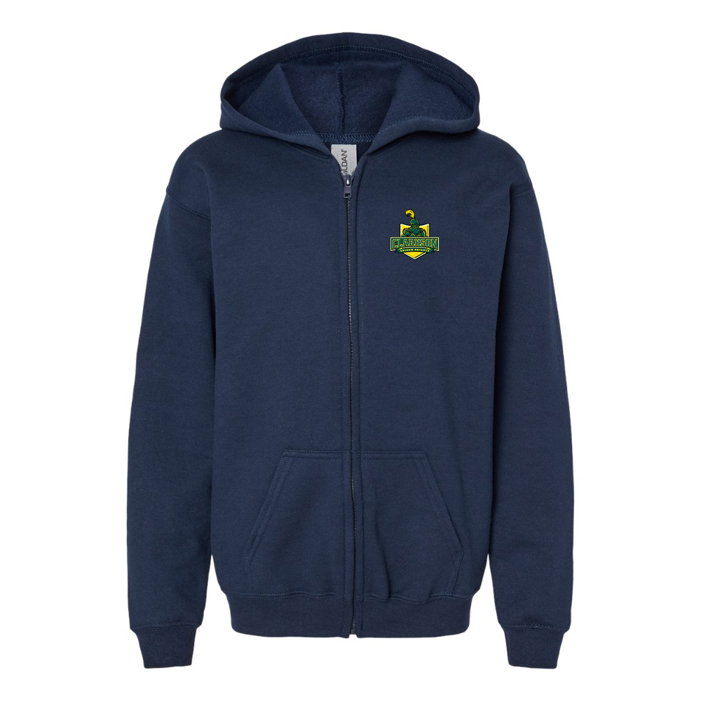 Youth Clarkson Golden Knights Gildan Heavy Blend Full Zip Hooded Sweatshirt