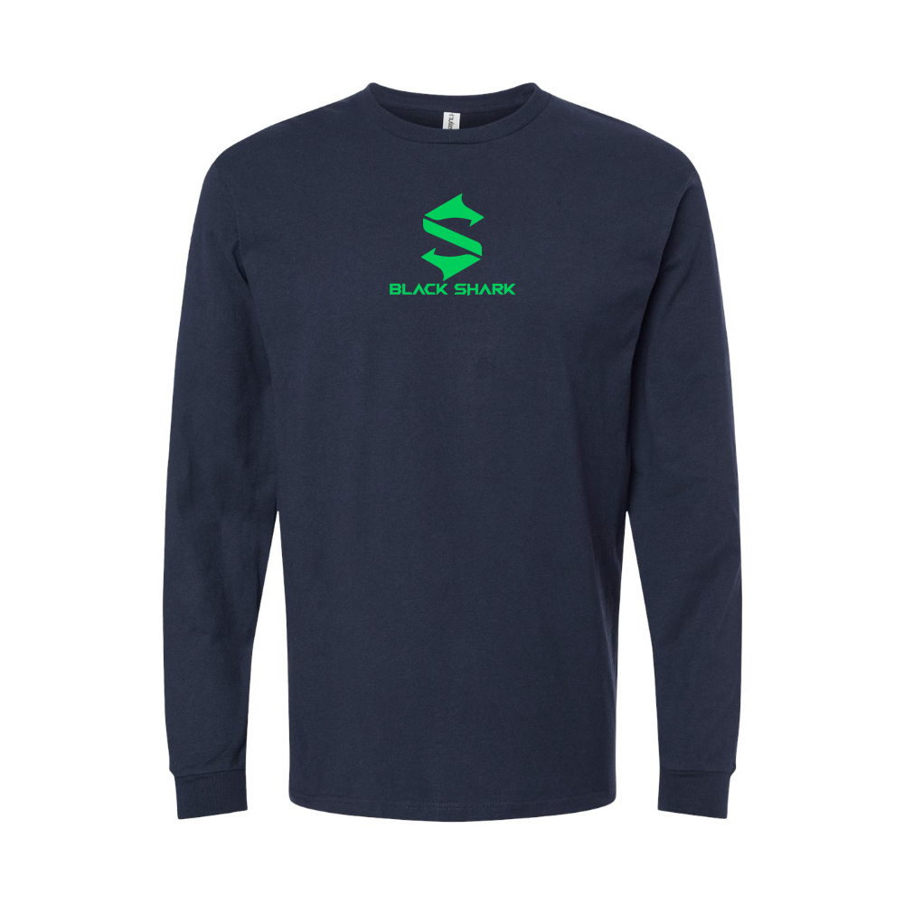 Men's Black Shark Logo Long Sleeve T-Shirt