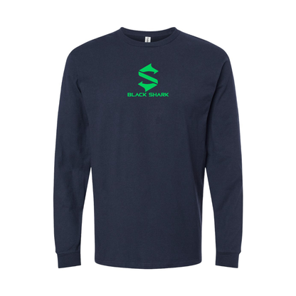 Men's Black Shark Logo Long Sleeve T-Shirt