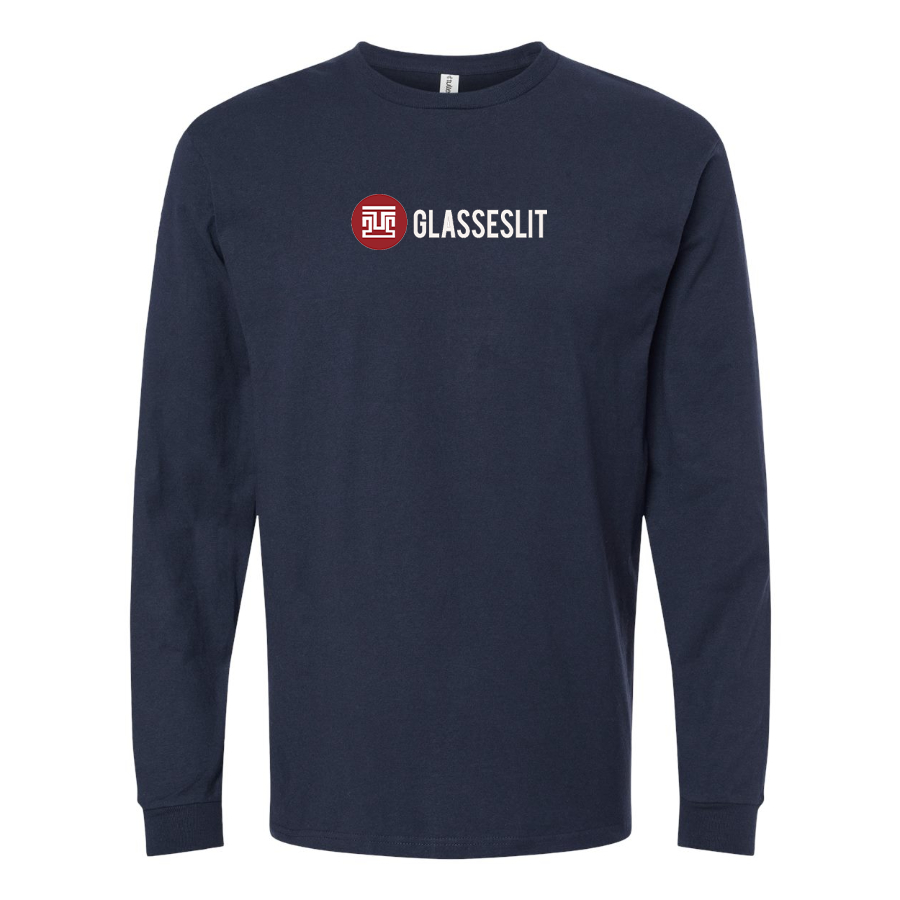 Men's Glasseslit Logo  Cotton Long Sleeve T-Shirt