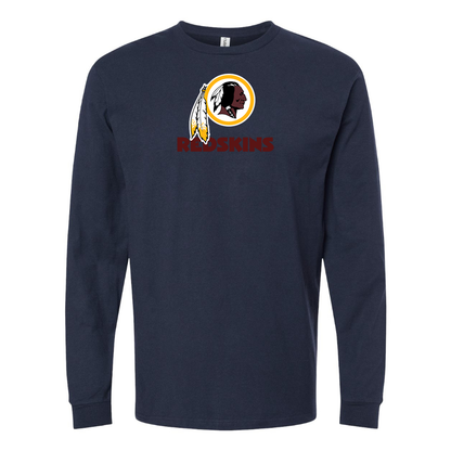 Men's Washington Redskins Logo  Cotton Long Sleeve T-Shirt